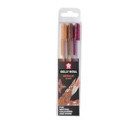Sakura Stylos gel Gelly Roll Metallic – Lot 3 couleurs Nature (Cuivre, Sépia, Bourgogne)