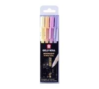 SAKURA Gelly Roll Moonlight Gel Pen Set Sunrise | 4 couleurs pastel opaques | Stylos pour écrire, dessiner, noter et bricoler