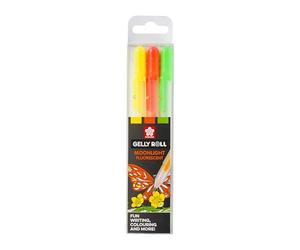 SAKURA Gelly Roll Moonlight Gel Pens - Set de 3 couleurs - Jaune vif, Orange, Vert - Encre vive opaque pour le dessin et le gribouillage