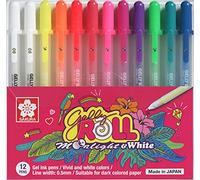 SAKURA Gelly Roll Moonlight Lot de 12 stylos à encre gel - Couleurs vives et scintillantes