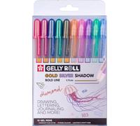 Sakura Gelly Roll SHADOW, set 10pcs Gold & Silver Shadow