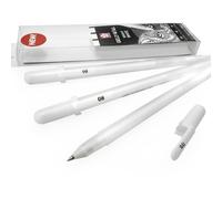 Sakura Gelly Roll Stylos Gel - Blanc Brillant - 0.5/0.8/1.0mm - Pochette De 3