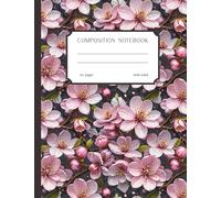 Sakura Inspired Composition Book: 7.5 x 9.75 Inches, Wide Ruled Notebook for Students and Teens