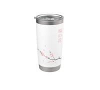 Sakura Kanji Fleurs de cerisier japonaises Esthétique Gobelet isotherme en acier inoxydable double paroi