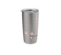 Sakura Kanji Fleurs de cerisier japonaises Esthétique Gobelet isotherme en acier inoxydable double paroi