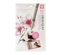 Royal Talens - Kit créatif Sakura - 3 stylos, 3 feuilles A6 multimédia (fleurs de cerisier)