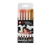 Sakura Koi Coloring Brush Pen Manga Set met 6 Kleuren Penseelstiften voor Cart