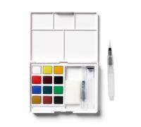 Sakura Koi Pocket Box Aquarelle 12 Couleurs | Set Aquarelle Plein-Air avec pinceau à réservoir, palette & éponge