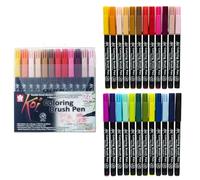Sakura Set de marqueurs à pointe pinceau Koi – pour écriture, dessin et journaling – 24 couleurs