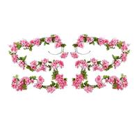 Sakura Lot de 2 guirlandes de feuilles de vigne artificielles pour hôtel, mariage, maison, fête, jardin, loisirs créatifs, décoration (rose rouge)