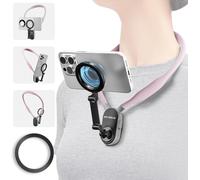 Sakura Magnetic Cell Phone Holder - Pov / Vlog Selfie Holder - Hands-Free Cell Phone Holder - Video Recording - Iphone 12-16 Pro Max Plus Min Via Sakura Pink