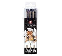 SAKURA Manga - Pigma Micron Fineliner Set - 3 tailles Noir - Idéal pour les dessins techniques et artistiques - Outil professionnel Manga avec 01, 05, 08 Stylos