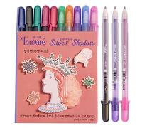 Sakura Pgb10 C55 (Luxue-gold Pearl) et (Argent Shadow-silver Pearl) 10 pièces Gelly Rouleau Stylo à encre gel Lot, 1,0 mm, couleurs assorties