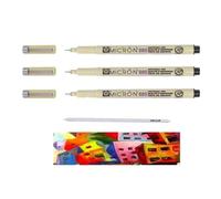 SAKURA Pigma Micron 005 Noir 3 PCS . stylos à pigment à pointe superfine ET ESTOMP