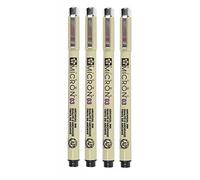Sakura Pigma Micron 03 Lot de 4 stylos à bille Noir Largeur de trait 0,35 mm