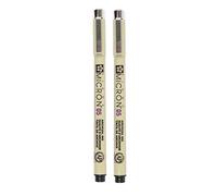 SAKURA Pigma Micron 05 Lot de 2 stylos à pointe fine de 0,45 mm de largeur (Noir)