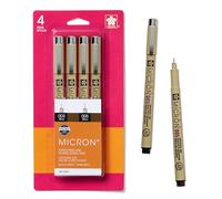Sakura Pigma Micron Feutre Encre d’archivage PH neutre, Black/Sepia, 003/005 Black/Sepia 4CT