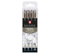 Sakura Pigma Micron Fineliner-Set, couleurs assorties 0,25 + 0,45 + 0,60 mm, 4 pcs.