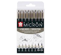 Sakura Set de feutres Pigma Micron 8 pièces - gris clair et gris froid