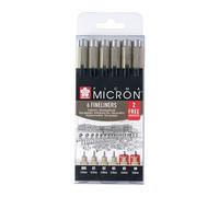 SAKURA Pigma Micron Fineliner Set, Offre exclusive 4+2, Encre d'archivage de première qualité, résistante à l'eau et à la décoloration, Parfait pour les artistes, les designers et les amateurs.