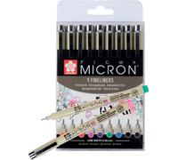 SAKURA POXSDK059 SAKURA Fineliner PIGMA MICRON 05, étui de 9 pièces
