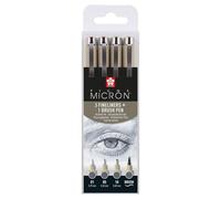 Sakura POXSDK4C Sakura Pigma Micron Fineliner-Set farbsortiert 0,25 + 0,45 + 0,60 mm, 4 St.