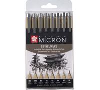 SAKURA POXSDK8 SAKURA Fineliner PIGMA MICRON, étui de 8 pièces, noir