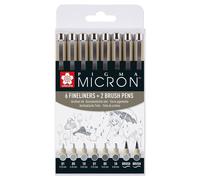 Sakura POXSDK8C Sakura Pigma Micron Fineliner-Set farbsortiert 0,25 + 0,45 + 0,60 mm, 8 St.