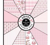 Sakura scrapbook paper: Cherry Blossom Themed Decorative Craft Paper. 8.5 x 8.5 inches, 12 styles, 24 double-sided sheets.