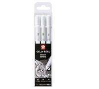 SAKURA Set de base de 3 stylos gel Blanc brillant Fin/Medium/Gras