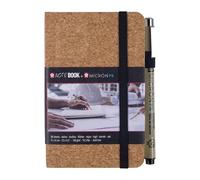 Sakura Sketch Notebook 9x14cm avec 80 feuilles blanc crème sans acide 140gsm, inclut un porte-stylo Pigma Micron, couverture rigide, fermeture élastique pour le voyage