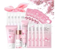 Sakura Skincare Kit de soin de la peau pour adolescente et fille, kit cadeau pour femme avec masque facial, masque de boue et sérum