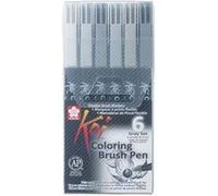 Stylo pinceau Koi Coloring Brush, étui de 6, gris