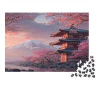 Sakura Temple | pour Adultes |Style Architectural Japonais| 52x38cm/1000pcs Puzzles Jeux Éducatifs Puzzles De Décoration Intérieure