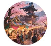 Sakura Town Puzzle 1000 Pièces Cadeau Unique Scenery Jeu Éducatif Challenge Toy À De Qualité Supérieure Peinture Art pour Adultes Et Enfants À Partir De 12 Ans 1000pcs (67.5x67.5cm)