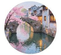 Sakura Town Puzzle 1000 Pièces Educa Jouet en Bois Divertissement Créatif Décoration Intérieure Scenery Jeu Éducatif Challenge Toy pour Adultes Et Enfants À Partir De 12 Ans 1000pcs (67.5x67.5cm)