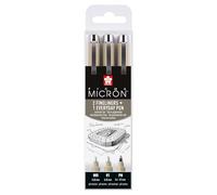 SAKURA Pigma Micron POXSDK3UR Lot de 3 stylos à pointe fine Noir 0,2 mm + 0,25 mm + PN