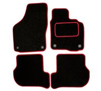 Sakura WW0133RD Tapis de Voiture avec Talonnette en Caoutchouc côté conducteur, Bordure Rouge pour Seat Ibiza MK4 2008-17