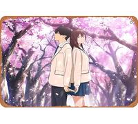 Sakura Yamauchi Haruki Shiga I Want To Eat Your Pancreas Anime Poster Décoration murale rétro en métal 20,3 x 30,5 cm