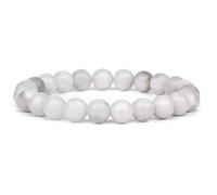 SAKURRDD Bracelet de Perles en Pierre Naturelle de 8 mm Fait Main for Homme et Femme, Style Mala de yoga/137
