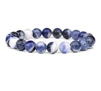 SAKURRDD Bracelet de Perles Roses en Pierre Naturelle, 8 mm, Bracelet de Yoga for Femme, Fait Main, Sodalite, 23 cm/225