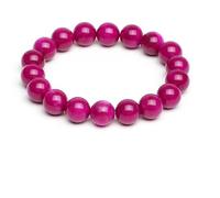 SAKURRDD Bracelet en Jaspe calcédoine Rouge violacé Naturel for Hommes et Femmes, Bracelets de Perles, Bracelets de Yoga, chaîne Bouddha, 6/8/10/12 mm/266