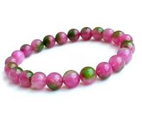 SAKURRDD Bracelet Extensible en Perles de Tourmaline pastèque Naturelle de 8 mm for femme/27