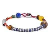 SAKURRDD Bracelet tibétain Rouge for Femme, Lapis-Lazuli, Ambre, Jaspe, tressé, 4 mm/166