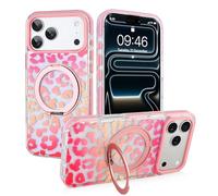 SAKUULO Coque magnétique pour iPhone 17 Pro Max (6,9") - avec anneau torique magnétique invisible, protection antichoc de qualité militaire contre les chutes, design élégant imprimé léopard coloré