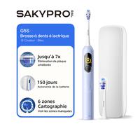 SAKYPRORAL Brosse à Dents Electrique avec Ecran IA pour Adultes, Enfants & Ados | Autonomie 150 Jours, Carte de Brossage en Direct | Mode Blanchiment, Minuterie 3 Min, Etui de Voyage | Brosse à Dents 