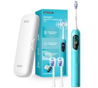 SAKYPRORAL Brosse à dents électrique pour enfants, score instantané, batterie de 150 jours, compatible avec les appareils dentaires (turquoise)