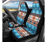 Salabomia Aztec Lot de 2 Housses de siège de Voiture pour Femme, Ajustement Universel, Extensibles, Respirantes, Housses de siège Avant pour SUV, camionnette, berline, Bleu