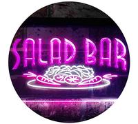 Salad Bar Dual Color LED Enseigne Lumineuse Neon Sign Blanc et violet 300 x 210mm st6s32-i0089-wp