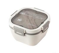 Salad Container 3-Compartment Leak-Proof Dressing Cup(White)